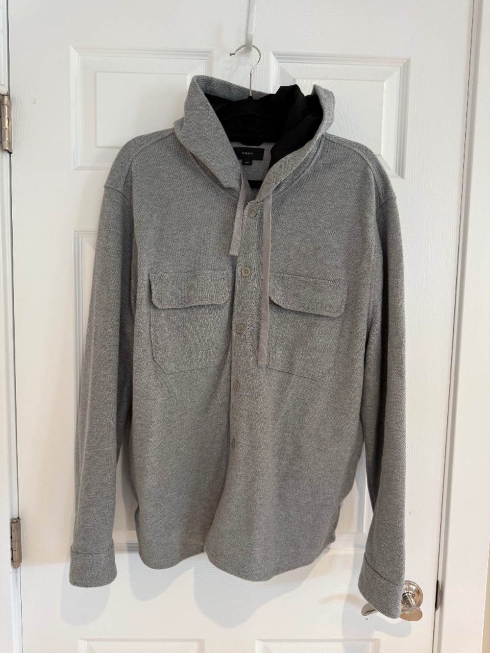 Vince Double-Knit Cotton-Blend Shirt Jacket Shacket Gray Men's Large